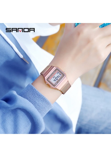 Siyah Sanda Yeni Stil 6017 Elektronik Form Hareketi Moda Serin Kol Saati Kişilik Aydınlık Su Geçirmez Saat (Yurt Dışından) fırsatları
