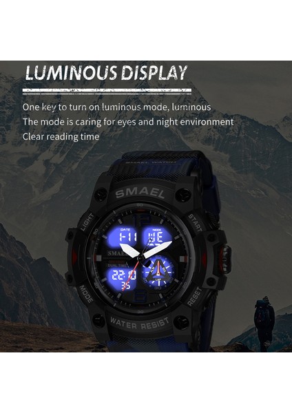 B-Kamuflaj Yeşil Erkek Saatler Askeri 50 M Su Geçirmez Spor Izle Kamuflaj Stopwacth LED Çalar Saat Erkek Relogio Masculino Izle Erkekler 8007 (Yurt Dışından)