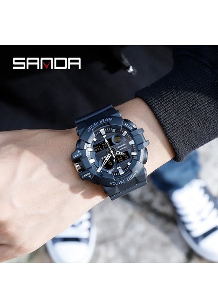 Siyah Sanda 2020 Yeni Erkek Elektronik Saat Su Geçirmez Aydınlık Spor Saat Erkekler Elektronik Dijital Saat Relogio Dijital Montre Homme (Yurt Dışından)