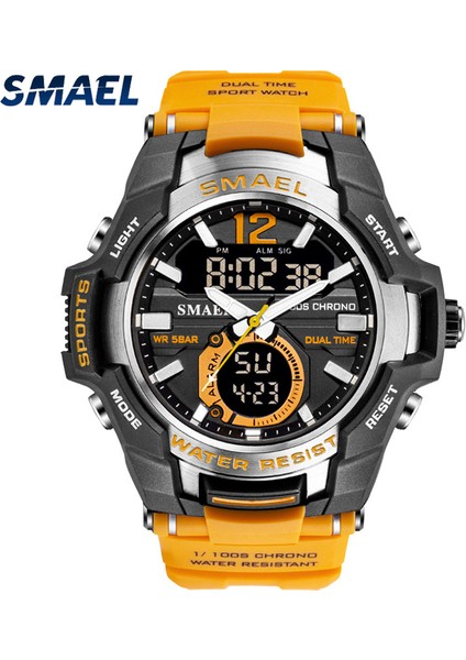 Siyah Mavi Yeni Smael Erkek Saatler LED Analog Kuvars Izle Erkekler Ordu Askeri Spor Saatler Erkek Su Geçirmez Dijital Saat Erkek Saat (Yurt Dışından)
