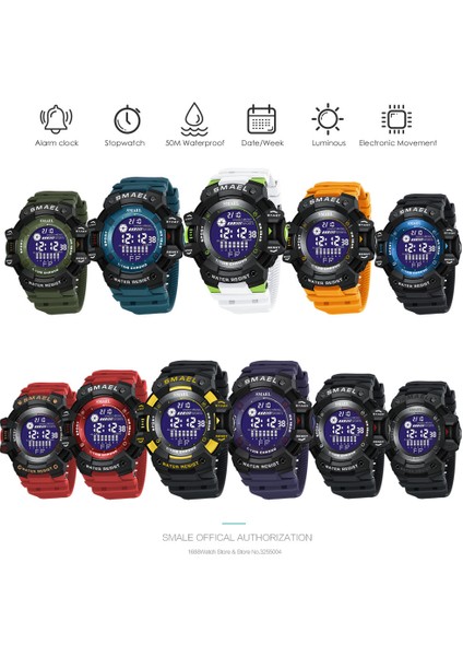 Ordu Yeşil Kutusu Smael Erkekler Için Askeri Spor Saat LED Ekran Otomatik Tarih Haftası Çalar Saat ile Dijital Kol Saati Часы Мужские Saatler Koyu Yeşil (Yurt Dışından) fırsatları