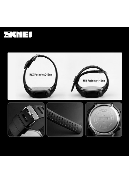 Haki Skmeı Erkekler Spor Saat LED Işıklı Su Geçirmez Dijital Saat Bilek Çift Zaman Zamanlama Arka Işık Su Geçirmez Izle Relogio Masculino (Yurt Dışından)