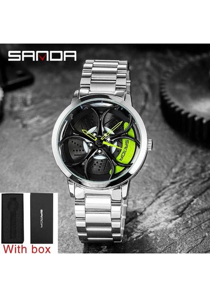 Sanda Erkek Özel Tasarım Jant Izle Süper Araba Jant Su Geçirmez Yaratıcı Paslanmaz Çelik Erkek Saati Relogio Masculino (Yurt Dışından)