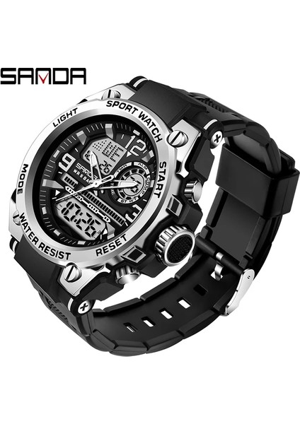 Siyah 6008 Sanda Yeni Erkek Saati Otomatik Tarih Su Geçirmez Spor Kuvars Izle Aydınlık LED Ekran G Tarzı Erkek Saati Orologio Da Uomo (Yurt Dışından) fırsatları