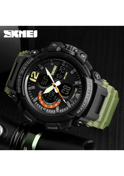 Haki Skmeı Erkekler Askeri Spor Izle 1343 Yeni 50 M Su Geçirmez Ordu Izle Dayanıklı Şok LED Kuvars Dijital Saat Relogios Masculino (Yurt Dışından) indirimleri
