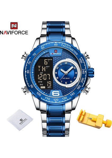 Sbe Navıforce Lüks Marka Yeni Erkekler Için Izle Paslanmaz Çelik Çift Ekran Kuvars Bilek Saatler Su Geçirmez Askeri Spor Erkek Saat (Yurt Dışından)