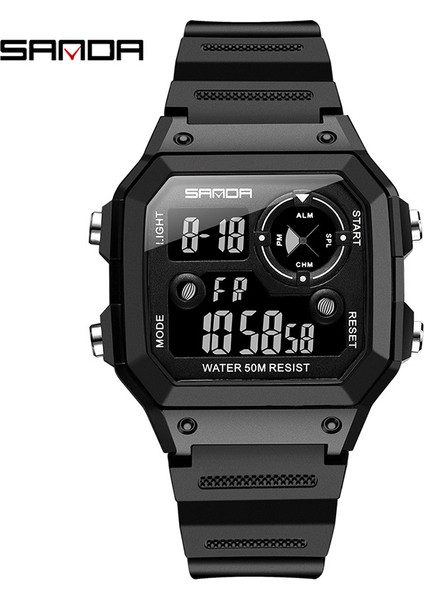 Siyah Beyaz Yüzmek Saatler Erkek Sanda 418 Spor Saatleri Moda Chronos Geri Sayım Erkek Su Geçirmez LED Dijital Saat Adam Askeri Saat 2020 (Yurt Dışından) indirimleri
