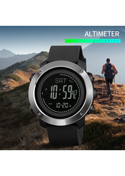 Abs Kadran Siyah Skmeı 1418 Altimetre Barometre Termometre Yükseklik Erkekler Dijital Saatler Spor Saat Tırmanma Yürüyüş Kol Saati Montre Homme (Yurt Dışından) fiyatları