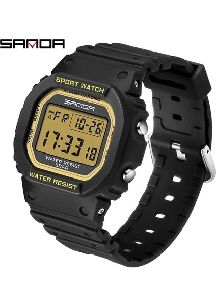 Yükseltme Altın Sanda Dijital Saat Erkekler Su Geçirmez Dalış LED Erkek Saati Spor Erkek Saatler Üst Marka Askeri Relogio Masculino Saat 329 (Yurt Dışından)