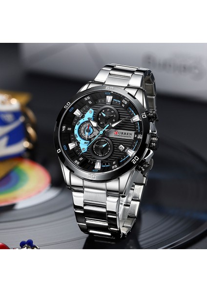 Gül Kara Kutu Curren Paslanmaz Çelik Saatler Erkek Için Yaratıcı Moda Aydınlık Kadran Kronograf Saat Erkek Rahat Kol Saatleri (Yurt Dışından) modelleri