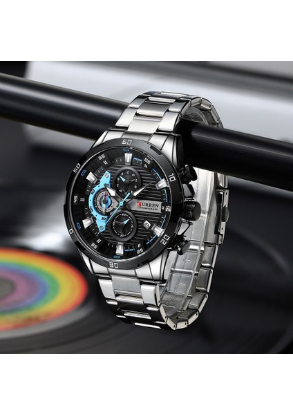 Gül Kara Kutu Curren Paslanmaz Çelik Saatler Erkek Için Yaratıcı Moda Aydınlık Kadran Kronograf Saat Erkek Rahat Kol Saatleri (Yurt Dışından) indirimleri