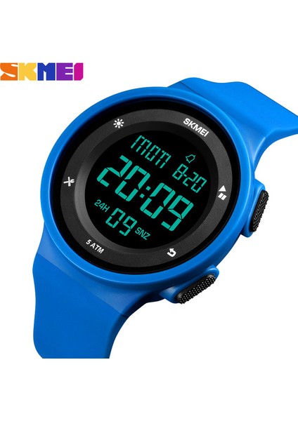 Mavi Kadın Saatler Su Geçirmez LED Dijital Bayanlar Spor Izle Kadın Çok Fonksiyonlu Erkek Kız Kol Saati Montre Femme Skmeı 2018 (Yurt Dışından)