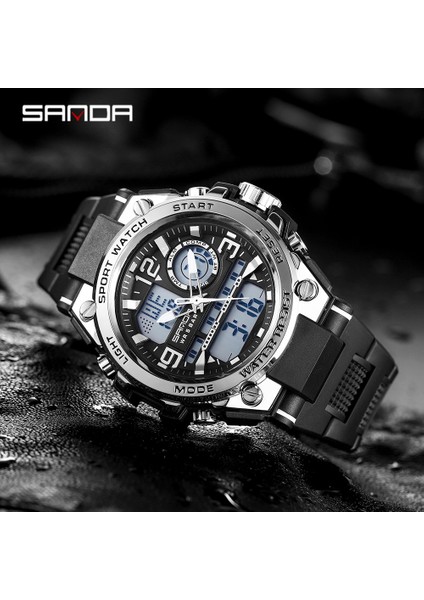 6024 Mor Senfoni Sanda G Stil Erkekler Dijital Saat Askeri Spor Saatler Çift Ekran Su Geçirmez Elektronik Kol Saati Relogio Masculino (Yurt Dışından)