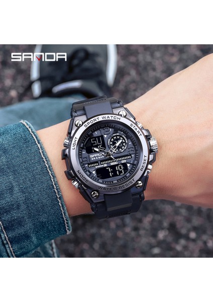 6024 Mor Senfoni Sanda G Stil Erkekler Dijital Saat Askeri Spor Saatler Çift Ekran Su Geçirmez Elektronik Kol Saati Relogio Masculino (Yurt Dışından)