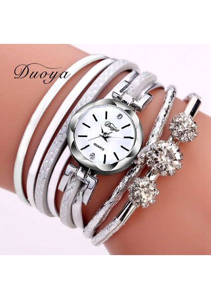 Mavi Duoya Marka Bilezik Saatler Kadınlar Için Lüks Gümüş Kristal Saat Kuvars Izle Moda Bayanlar Vintage Yaratıcı Kol Saatleri (Yurt Dışından) modelleri