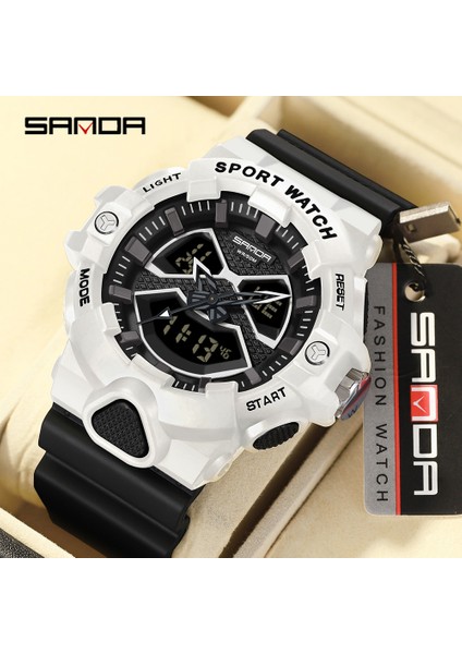 Siyah Sanda Spor Erkek Saatler Lüks LED Dijital Askeri Kuvars Izle Erkekler Su Geçirmez G Tarzı Kol Saatleri Relogio Masculino Saat (Yurt Dışından)