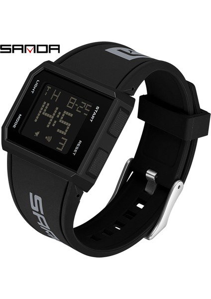 Siyah Sanda Marka Erkek Dijital Saat Chronograph Spor Elektronik Bilezik 50 M Su Geçirmez Erkek Kol Saati Çalar Saat Erkek Saatler (Yurt Dışından)