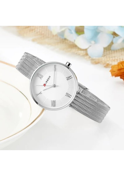 Altın Beyaz Curren Marka Lüks Kadın Bilezik Saatler Casual Bayan Elbise Kuvars Saat Tam Çelik Kadın Izle Montre Femme Reloj Mujer (Yurt Dışından) fırsatları