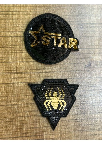7x8 cm Ütü Ile Yapışan 2 Li Payetli Arma Yama Dikiş Hobi Aksesuarı