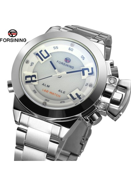 Siyah Forsınıng Basit Rüzgar Çift Ekranlı Mekanik Hareket Mekanik Saat Dairesel Çelik Bant Beyaz Erkek Saati (Yurt Dışından) fiyatları