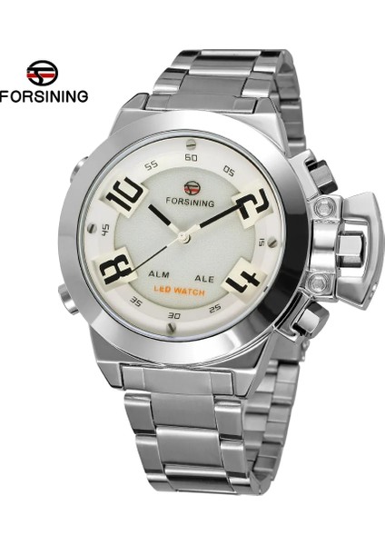 Siyah Forsınıng Basit Rüzgar Çift Ekranlı Mekanik Hareket Mekanik Saat Dairesel Çelik Bant Beyaz Erkek Saati (Yurt Dışından) modelleri