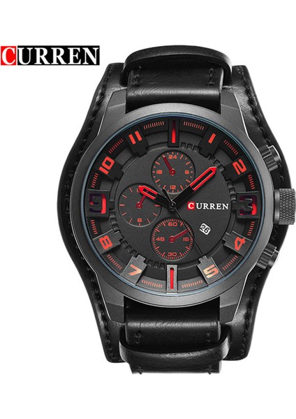 Kahverengi Siyah Curren 8225 Ordu Askeri Kuvars Erkek Saatler Üst Marka Lüks Deri Erkek Izle Rahat Spor Erkek Saat Izle Relogio Masculino (Yurt Dışından) indirimleri