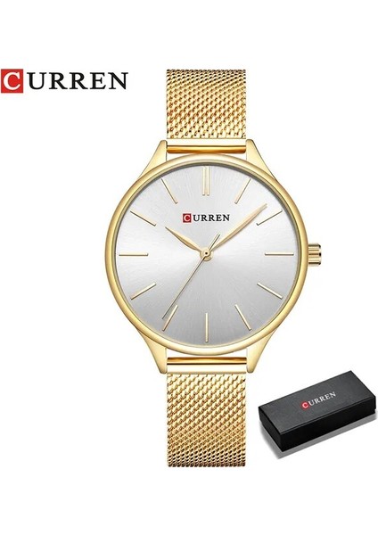 Altın Beyaz Kutu Curren Basit Saatler Sıcak Satış Kol Saatleri Kadın Marka Moda Elbise Bayanlar Bilezik Izle Gül Altın Saat Hediyeler (Yurt Dışından)
