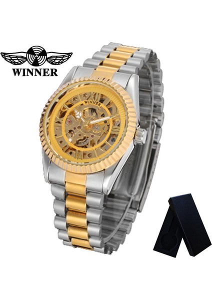 WR803804 Kutu ile Kazanan Moda Otomatik Mekanik Erkek Kadın Çift Kol Saati Erkek Saat Üst Marka Lüks Paslanmaz Çelik Erkek Kadın Saati 8038 (Yurt Dışından)