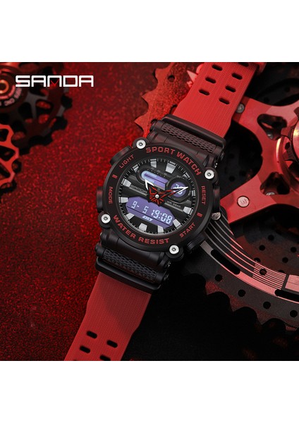 Siyah Altın Sanda Askeri Spor Erkek Kuvars Izle Dış Mekan LED Dijital Çift Ekran Kol Saati 50 M Su Geçirmez Erkek Saati Relogio Masculino (Yurt Dışından) modelleri