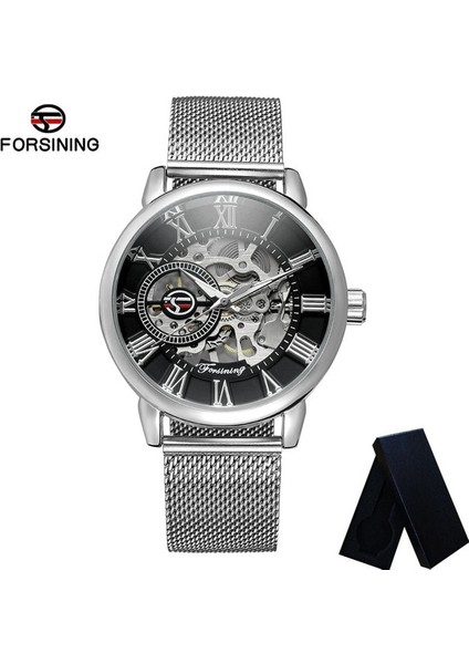 FS809907 Kutusu ile Forsınıng Erkekler Kol Saati Askeri Spor Erkek Saat Üst Marka Lüks Glod Mesh Paslanmaz Çelik Adam Mekanik Saat 8099 (Yurt Dışından)