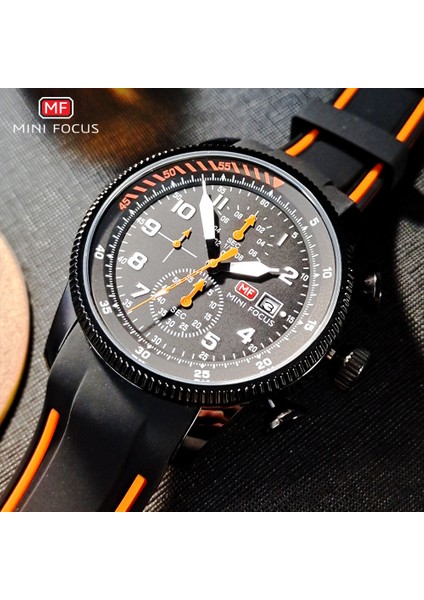 0379 Mavi Kırmızı Kutu Mını Focus Spor Kuvars Izle Erkekler Için Moda Su Geçirmez Kronograf Kol Saati Mavi Silikon Kayış Otomatik Tarih Aydınlık 0379 (Yurt Dışından)