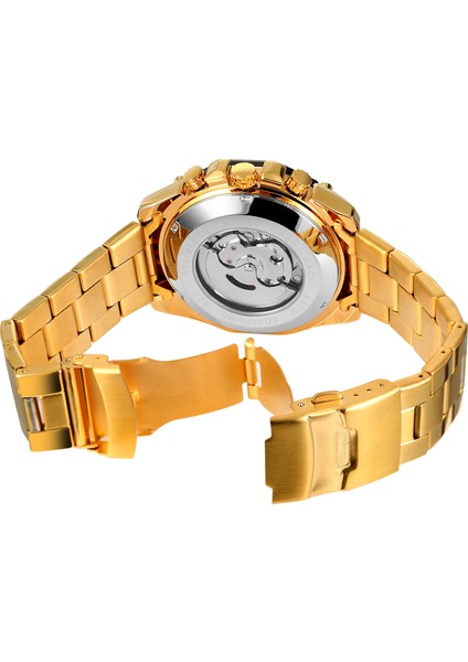 Altın Forsining Saatler Erkek Üç Göz Altı Iğne Çok Fonksiyonlu Mekanik Kol Saati Lüks Otomatik Erkek Saat Montre Homme (Yurt Dışından)