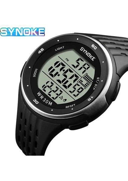 Siyah Synoke Erkekler Dijital Saat LED Ekran Su Geçirmez Erkek Kol Saati Chronograph Takvim Alarm Hafta Spor Saatler Relogio Masculino (Yurt Dışından)