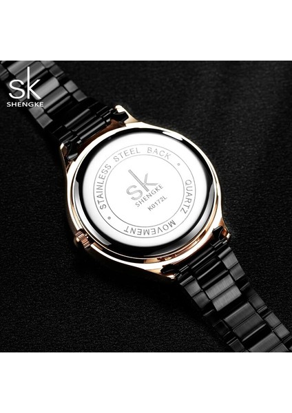 Siyah Kadın Saati Shengke 2022 Yeni Relogio Feminino A Prova De Agua Lüks Bilezik Izle Kadın Kuvars Hassas Izle Bayan Saat (Yurt Dışından) indirimleri