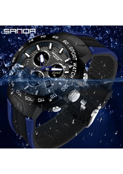 Kırmızı Sanda Yeni Erkek Elektron Saatler 50 M Su Geçirmez Şok Spor Askeri Kuvars Izle Erkek LED Dijital Kol Saati (Yurt Dışından)