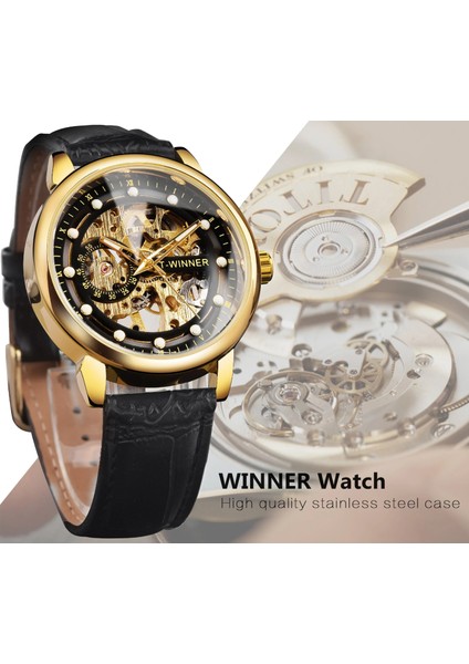 GMT1240-5 Kazanan Altın Siyah Izle Erkekler Için Lüks Mekanik Kol Saati Kraliyet Tasarım Retro Adam Saatler Aydınlık Saat Relogio (Yurt Dışından) fırsatları