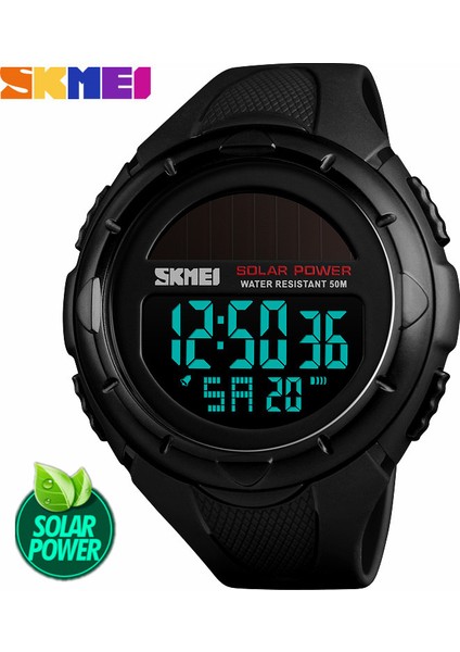 Siyah Güneş Enerjisi Dijital Saat Skmeı Lüks Marka Erkek Saatler Su Geçirmez Moda Erkek Saat Spor Bilek Saatleri Relogio Masculino (Yurt Dışından) fırsatları