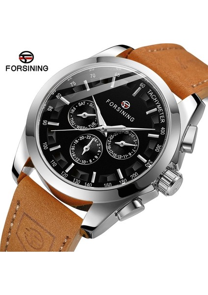 M3S1 Forsining Üst Markalar Mekanik Erkek Izle Su Geçirmez Moda Deri Kayış Otomatik Clockwork Oymak Altın Erkek Kol Saati (Yurt Dışından)
