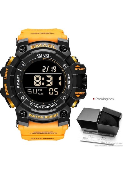 Orange-Box Smael Erkek Dijital Saatler Askeri Spor Su Geçirmez Kol Saati LED Arka Işık Çalar Saat Relogio Masculino Часы Мужские 8046 (Yurt Dışından)