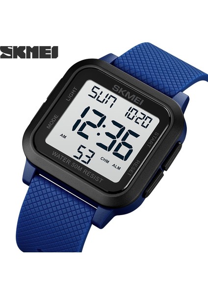 Mavi Siyah Dijital Hareket Izle Erkek Kronometre Geri Sayım LED Işık 5bar Su Geçirmez Kol Saati Tarih Saat Reloj Hombre Skmeı Montre Homme (Yurt Dışından) fırsatları