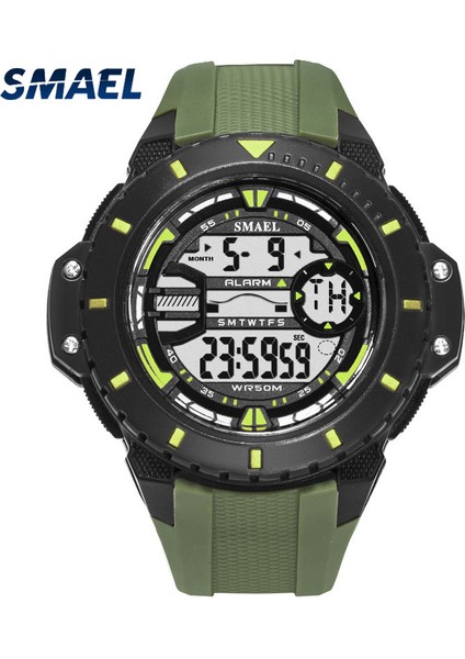 Turuncu Izle Smael Erkek Saatler Askeri Izle Erkekler Su Geçirmez Rahat Spor Saat LED Dijital Analog Kuvars Kol Saati Erkek Reloj Hombre 1519 (Yurt Dışından)