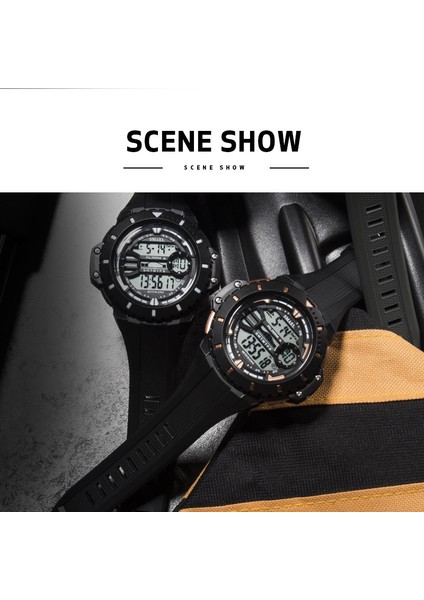 Turuncu Izle Smael Erkek Saatler Askeri Izle Erkekler Su Geçirmez Rahat Spor Saat LED Dijital Analog Kuvars Kol Saati Erkek Reloj Hombre 1519 (Yurt Dışından)