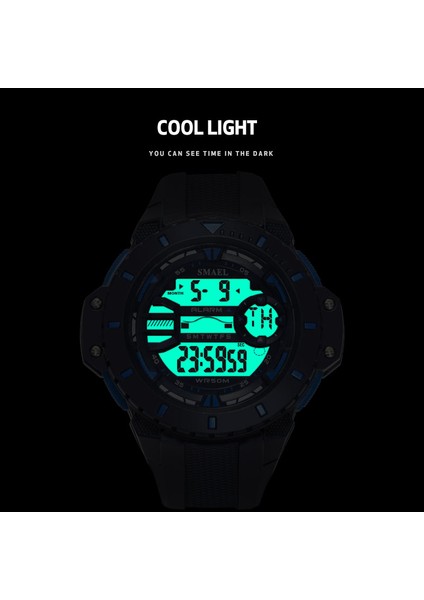 Turuncu Izle Smael Erkek Saatler Askeri Izle Erkekler Su Geçirmez Rahat Spor Saat LED Dijital Analog Kuvars Kol Saati Erkek Reloj Hombre 1519 (Yurt Dışından)