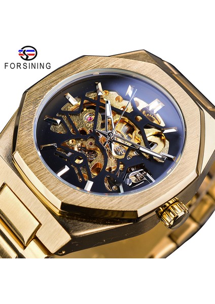 GMT1174-2 Forsining Mekanik Erkek Saatler Moda Otomatik Erkek Saat Mavi Paslanmaz Çelik Su Geçirmez Iş Erkek Kol Saati (Yurt Dışından)