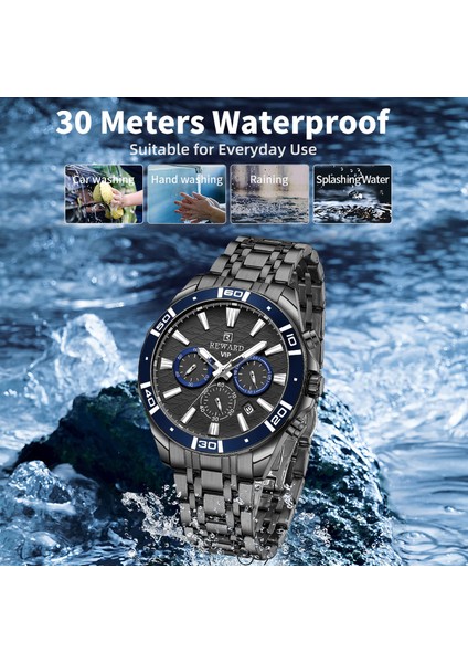 RD81134M-I Kutusu Ödül Erkek Saatler Su Geçirmez Aydınlık Kuvars Kol Saati Iş Paslanmaz Çelik Kayış Hediye Kutusu ile (Yurt Dışından) indirimleri