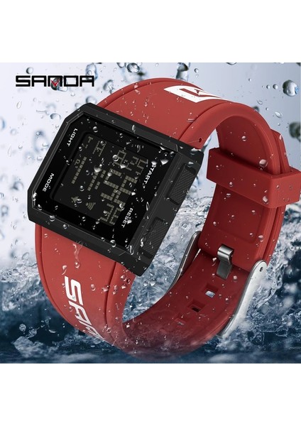 Siyah Beyaz Sanda Izle Erkekler Dijital Hafif Tasarım 50 M Su Geçirmez Japon Novement Spor Saatleri Çok Fonksiyonlu Reloj Hombre 9003 (Yurt Dışından) modelleri