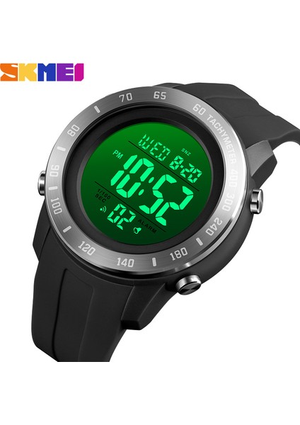 Tüm Siyah Skmeı Dijital Saat Erkekler Su Geçirmez LED Spor Saatler Çalar Saat Erkek Askeri Elektronik Erkek Kol Saatleri Relogio Montre (Yurt Dışından)