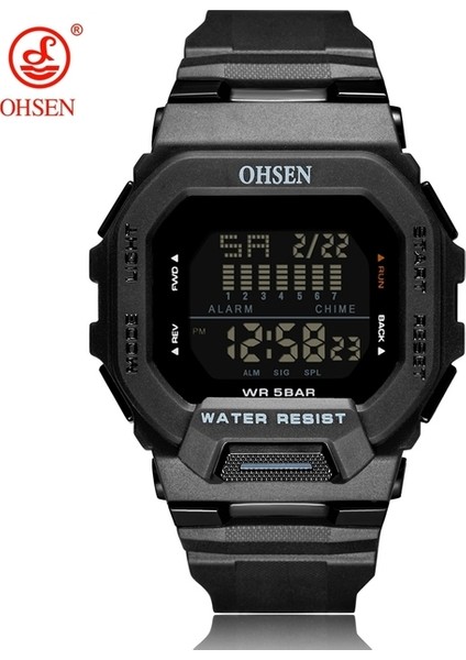 Siyah Siyah Moda Ohsen Hombre Erkek Dijital Saatler 5ATM Dalış Adam Erkek Spor Yeşil Saatı El Saatleri Adam Izle Reloj Masculino (Yurt Dışından)