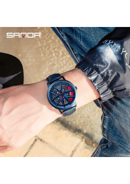 Mavi Yeni Moda Siyah Yeşil 3D Araba Jant Adam Izle Süper Araba Tekerlek Saatler Kuvars Hareketi Su Geçirmez Paslanmaz Çelik Erkek Spor Saat (Yurt Dışından) modelleri