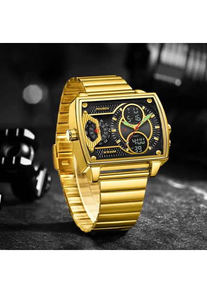 Altın 2022 Yeni Lüks Erkek Kuvars Dijital Saat Yaratıcı Spor Saatler Erkek Su Geçirmez Kol Saati Montre Homme Saat Relogio Masculino (Yurt Dışından) indirimleri